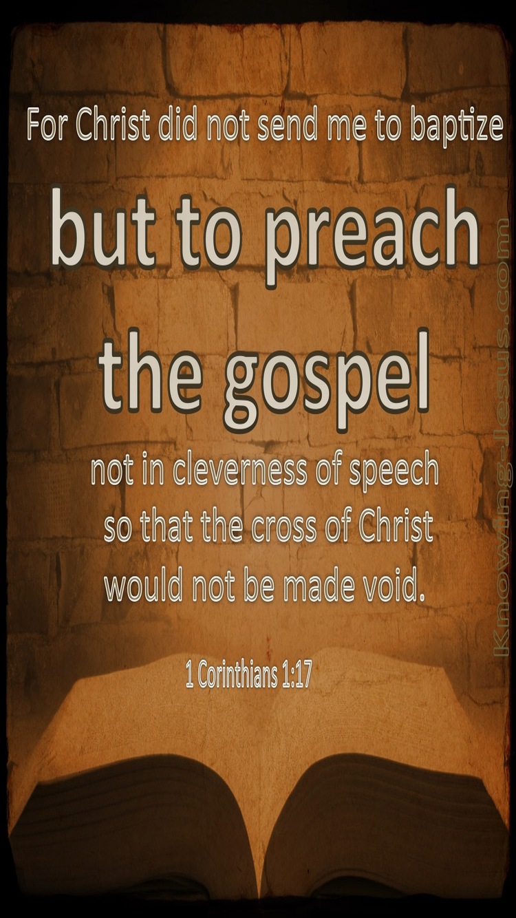 1 Corinthians 1:17 Preach The Gospel (beige)